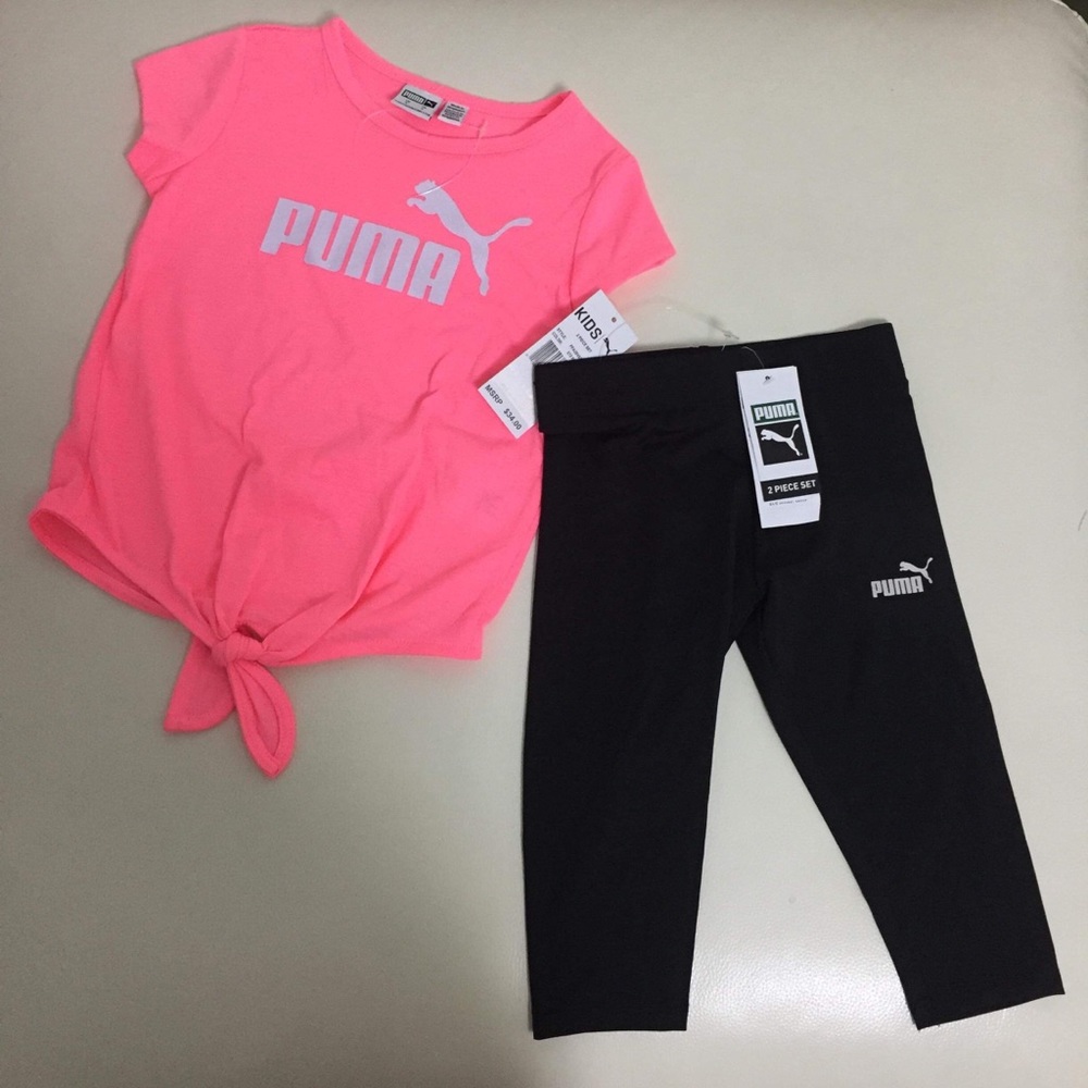 Puma pink girl legging set